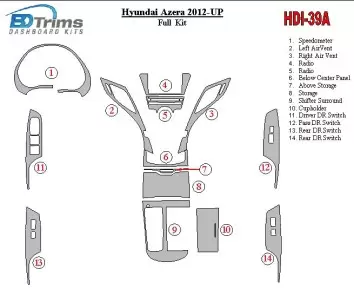 Hyundai Azera/Grandeur 2012-UP BD Interieur Dashboard Bekleding Volhouder