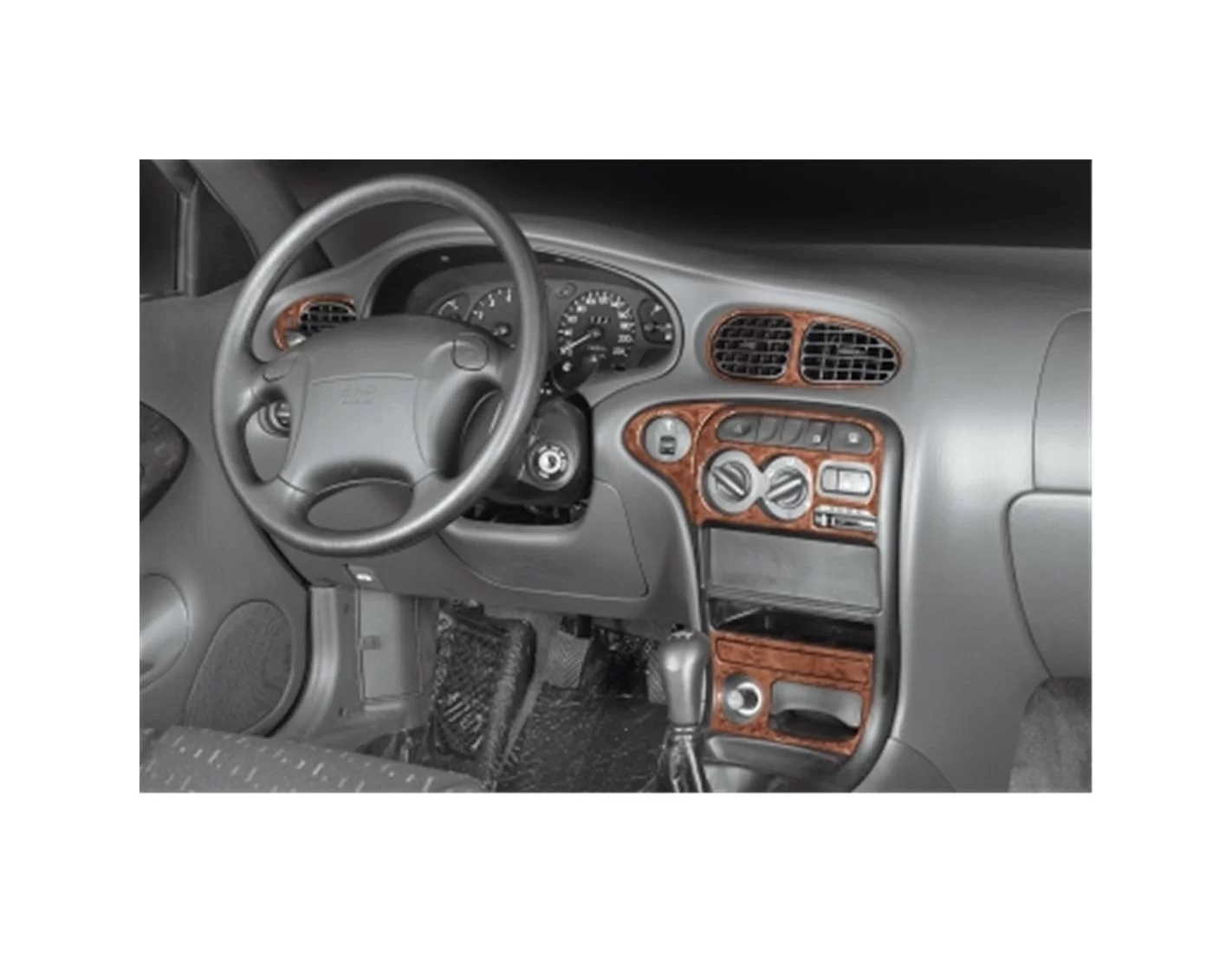 Hyundai Elantra 09.95 - 12.98 3D Inleg dashboard Interieurset aansluitend en pasgemaakt op he 12 -Teile