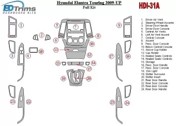 Hyundai Elantra Touring 2009-UP Ensemble Complet BD Kit la décoration du tableau de bord - 1 - habillage decor de tableau de bor