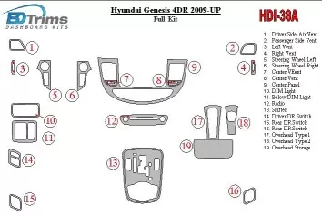 Hyundai Genesis 4DR 2009-UP Interior BD Dash Trim Kit