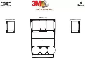 Hyundai Getz 09.02-08.05 3M 3D Interior Dashboard Trim Kit Dash Trim Dekor 4-Parts
