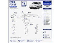 Ford Focus 2000-2005 kit rivestimento cruscotto e interni 3D 19 pezzi