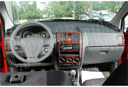 Hyundai Getz 09.05-12.10 3D Decor de carlinga su interior del coche 4-Partes