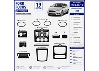 Ford Focus 2010-in poi kit rivestimento cruscotto e interni 3D 19 pezzi