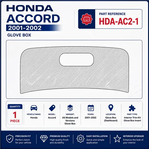 Honda Accord 2001-2002 boîte à gants, 1 pièces kit décoration intérieure tableau de bord