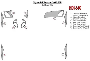 Hyundai ix35 2010-UP additional kit Interior BD Dash Trim Kit