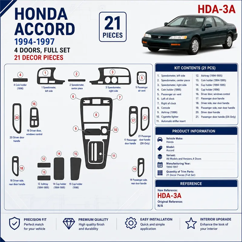 Honda Pilot 2005-2005 3D Cockpit Dekor Interieurleisten Set Full Set / as shown in product diagram-teilig