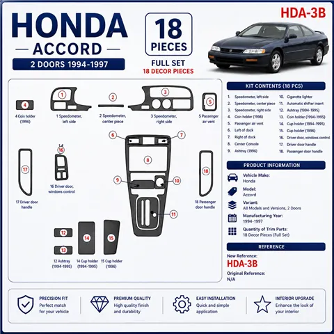 Honda Pilot 2005-2005 juego básico, compatibilidad OEM kit de molduras interiores para salpicadero