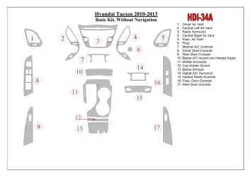 Hyundai ix35 2010-UP Basic Set, Without NAVI Interior BD Dash Trim Kit