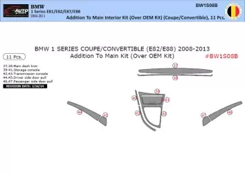 BMW 1er E81 E88 2004-2011 3D Innenraum Armaturenbrett Trim Kit Dash Trim Dekor 11-teilig