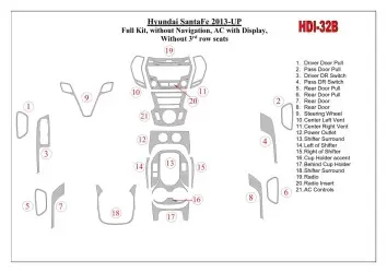 Hyundai Santa Fe 2013-UP Full Set, Without NAVI, Climate-Control With Display, Without 3 row seats Cruscotto BD Rivestimenti int