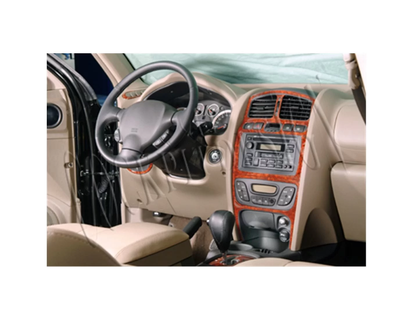 Hyundai Santafe 06.02 - 06.06 Kit Rivestimento Cruscotto all'interno del veicolo Cruscotti personalizzati 9-Decori