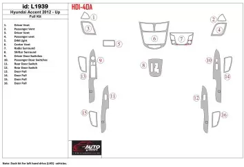 Hyundai Solaris 2012-UP Full Set Interior BD Dash Trim Kit