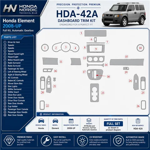 Honda Element 2008-heute 3D Cockpit Dekor Interieurleisten Set Full Set / as shown in product diagram-teilig