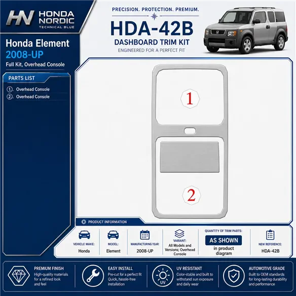 Honda Element 2008-heute 3D Cockpit Dekor Interieurleisten Set As shown in product diagram-teilig