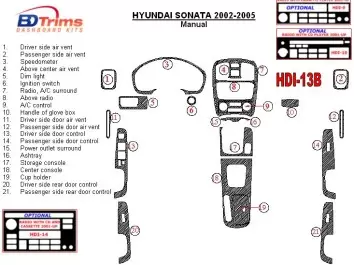 Hyundai Sonata 2002-2005 For Manual Gear Box BD Interieur Dashboard Bekleding Volhouder