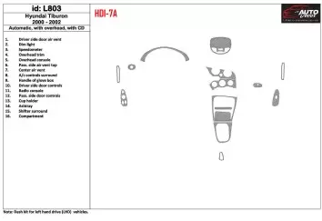 HYUNDAI Hyundai Tiburon 2000-2002 Automatic Gearbox, With CD, 16 Parts set Interior BD Dash Trim Kit €51.99