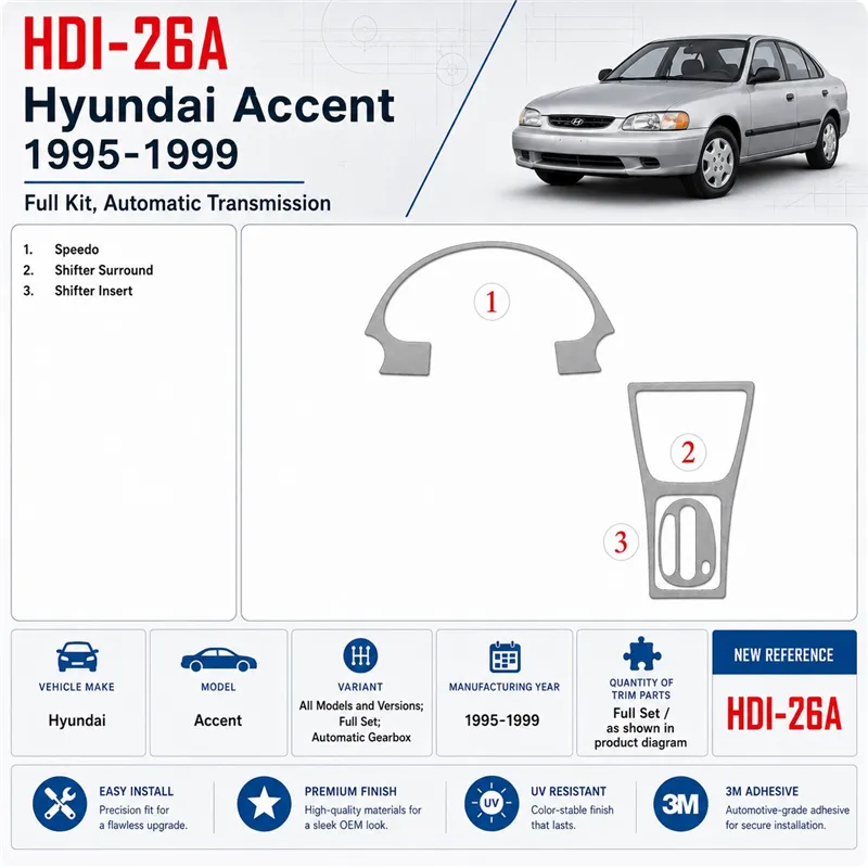 Hyundai Accent 1995-1999 kit complet, boîte automatique kit décoration intérieure tableau de bord
