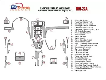 Hyundai Tucson 2006-2009 Automatic Gear BD Interieur Dashboard Bekleding Volhouder