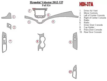 Hyundai Veloster 2012-UP Full Set Interior BD Dash Trim Kit