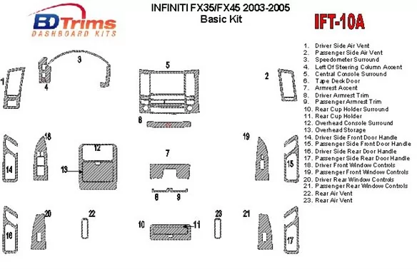 2005 infiniti deals fx35 dash kit