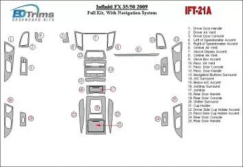 Infiniti FX 2009-2009 Voll Satz BD innenausstattung armaturendekor cockpit dekor - 1- Cockpit Dekor Innenraum