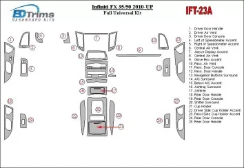 Infiniti FX 2010-UP Full Universal Set BD Kit la décoration du tableau de bord - 1 - habillage decor de tableau de bord