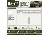 Jeep Wrangler 1987-1996 Full Set interieur dashboard decoratieset dashboard decor