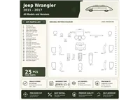 Jeep Wrangler 2011-2017 kit rivestimento cruscotto e interni 3D 25 pezzi