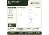 Jeep Wrangler 2003 kit rivestimento cruscotto e interni 3D 14 pezzi