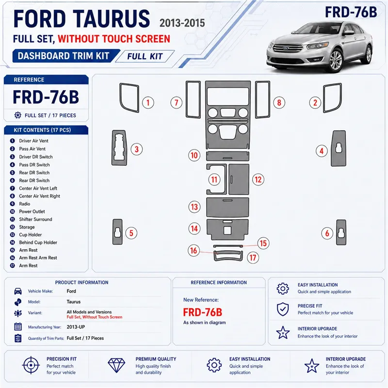 Ford Taurus 2013-heute 3D Cockpit Dekor Interieurleisten Set Full Set / as shown in product diagram-teilig