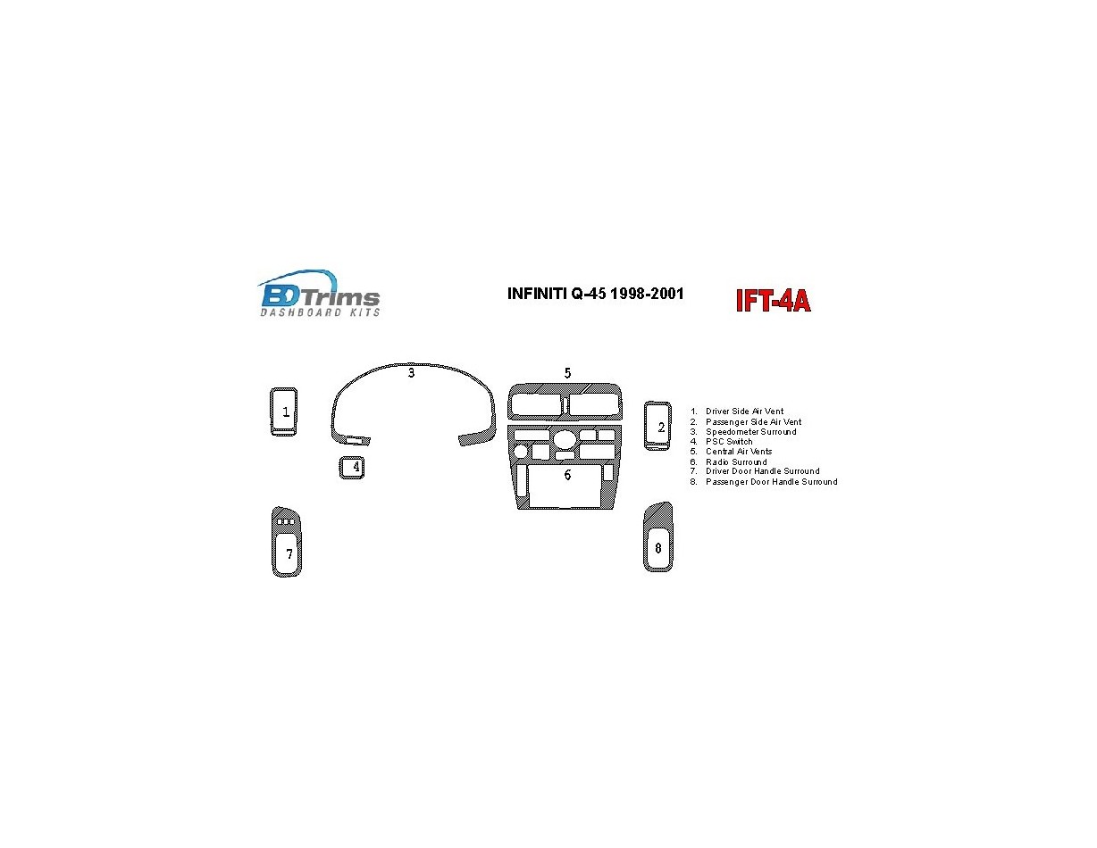 Infiniti Q45 1998-2001 OEM Compliance Interior BD Dash Trim Kit