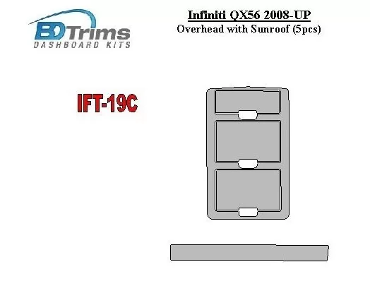 Infiniti QX56 2008-UP Overhead Avec Sunroof BD Kit la décoration du tableau de bord - 1 - habillage decor de tableau de bord