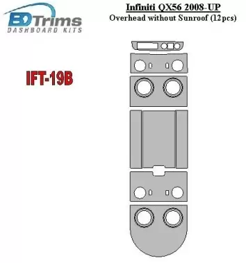 Infiniti QX56 2008-UP Overhead Without Sunroof Interior BD Dash Trim Kit