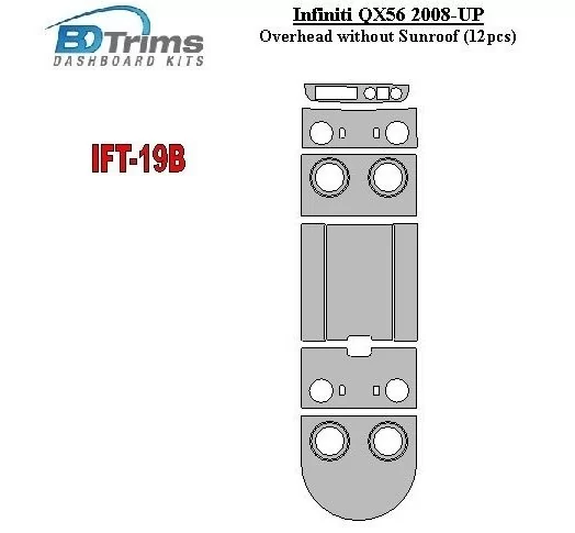 Infiniti QX56 2008-UP Overhead Without Sunroof Decor de carlinga su interior