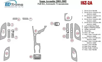 Isuzu Ascender 2003-2005 Full Set, Automatic Gear BD Interieur Dashboard Bekleding Volhouder