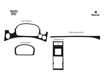 Isuzu Novo L?x 01.2012 3M 3D Interior Dashboard Trim Kit Dash Trim Dekor 36-Parts