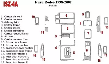 Isuzu Rodeo 1998-2002 Full Set Decor de carlinga su interior