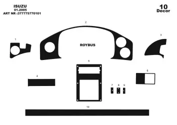 Isuzu Roybus C 01.2007 3M 3D Interior Dashboard Trim Kit Dash Trim Dekor 10-Parts