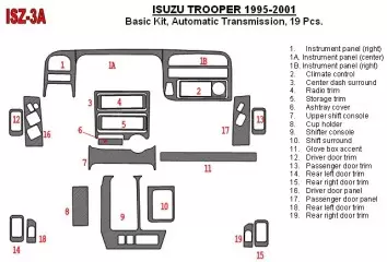 Isuzu Trooper 1995-2002 Basic Set, Automatic Gear Decor de carlinga su interior
