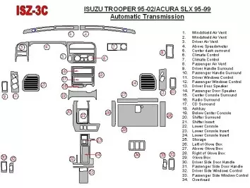 Isuzu Trooper 1995-2002 Full Set, Automatic Gear Decor de carlinga su interior