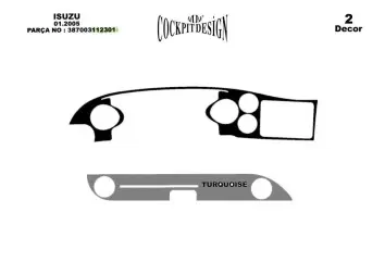 Isuzu Turkuaz 01.2005 3M 3D Interior Dashboard Trim Kit Dash Trim Dekor 2-Parts