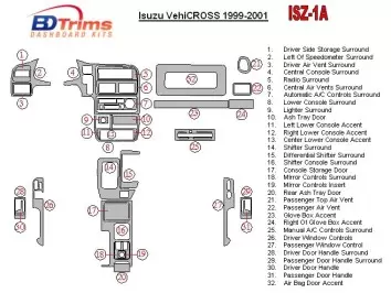 Isuzu VehiCROSS 1999-2001 Full Set BD Interieur Dashboard Bekleding Volhouder