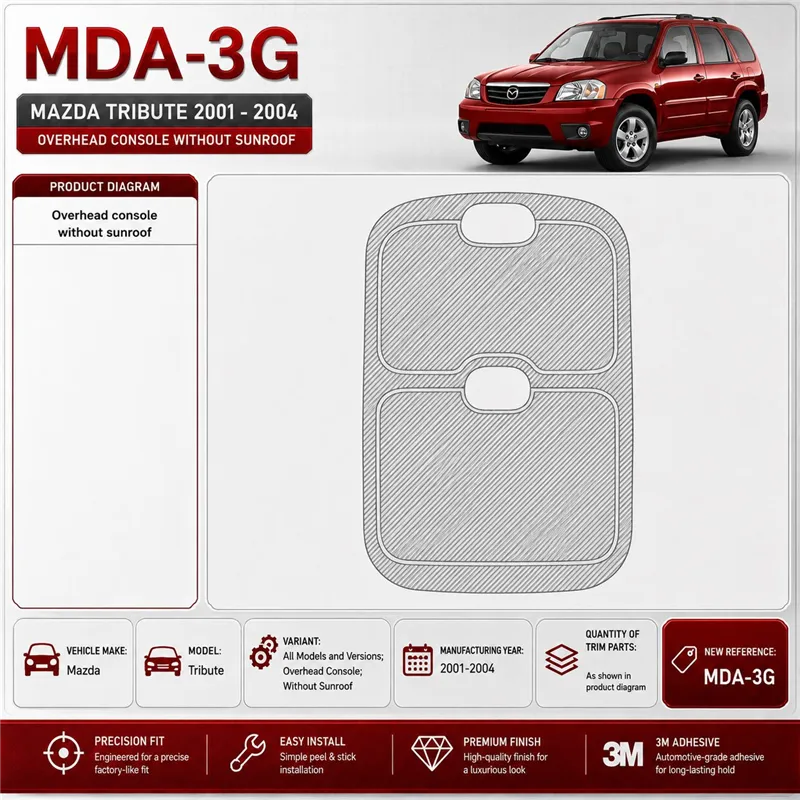 Mazda Tribute 2001-2004 Overhead Console, Without Sunroof kit de molduras interiores para salpicadero