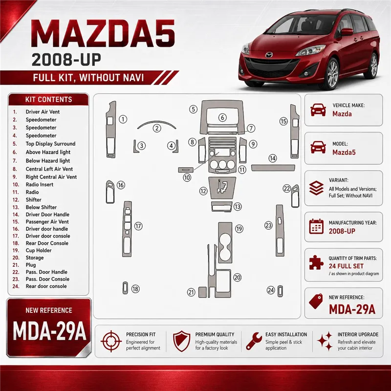 Mazda Mazda5 2008-heute 3D Cockpit Dekor Interieurleisten Set Full Set / as shown in product diagram-teilig