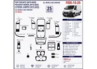 Fiat Ducato 2014 3D Armaturenbrett-Dekor-Set, 25 Teile