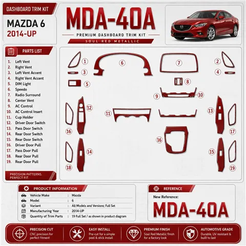 Mazda 6 2014-heden Full Set interieur dashboard decoratieset dashboard decor