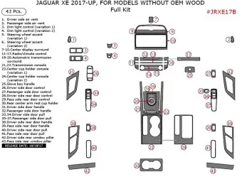 Jaguar XE 2017-2018 Full Set Interior Dash Trim Kit 43 Parts