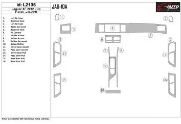Jaguar XF 2009-UP Full Set, With OEM BD Interieur Dashboard Bekleding Volhouder