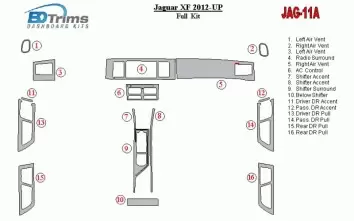 Jaguar XF 2012-UP Full Set Interior BD Dash Trim Kit